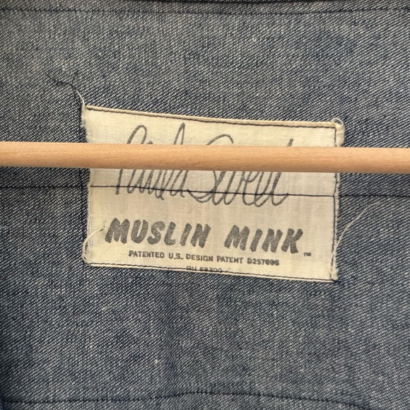 Vintage 80s Paula Sweet Muslin Mink Fringe Denim Jacket Large Blue USA Lagenlook - Picture 12 of 12